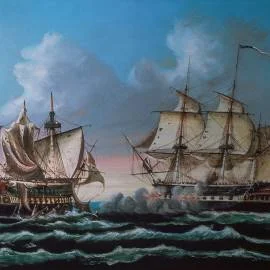 The USS Constitution defeats the HMS Guerriere