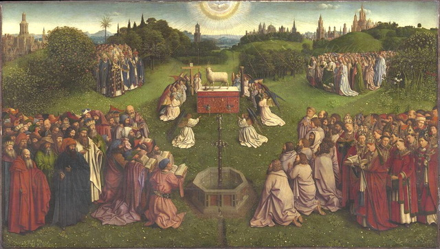 Van Eycks finishes The Adoration of the Mystic Lamb