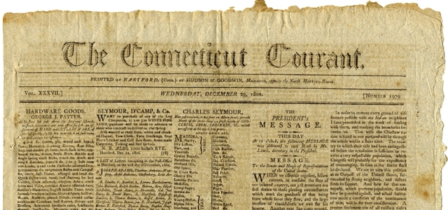 The Connecticut Courant starts publishing