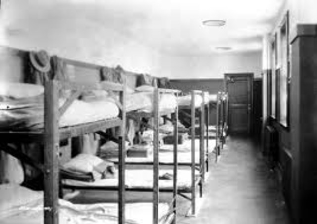 Federal Unemployment Relief Camps were set up