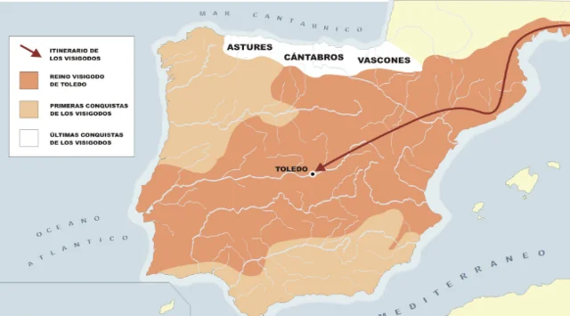 Llegada de los visigodos a la península