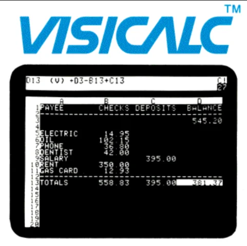 VisiCalc: Primera hoja de cálculo electrónica.