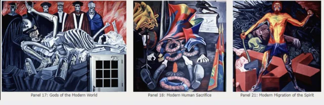 The Epic of American Civilization (photos of panels 17,18,21)  by Jose Clemente Orozco