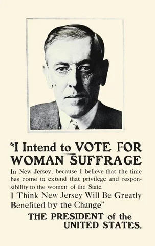President Woodrow Wilson Supports Suffrage