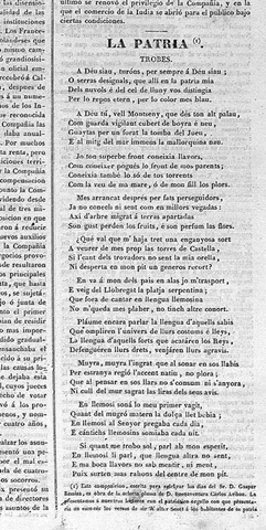 Inici de la Renaixença (La Pàtria)