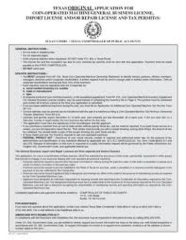 Texas Business License Application
