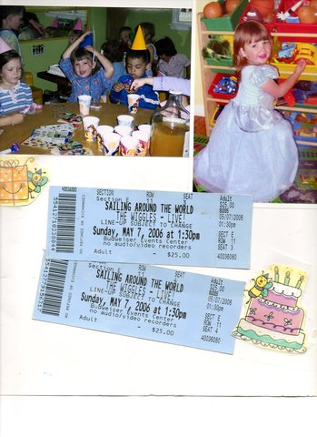On my birthday I saw the Wiggles Live, I wore a princess dress to the show and rushed the stage.