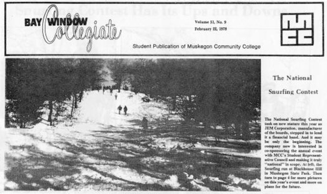 First World Snurfing Competetion and Beginning of Competetive Snowboarding