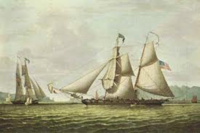 Britain blockades American ports