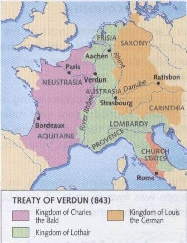 Clovis establishes a kingdom controlling modern day France and western Germany