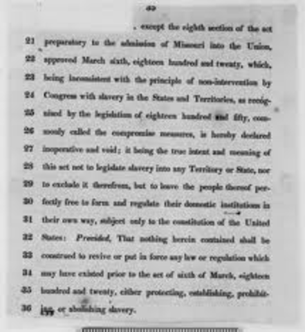 •Kansas-Nebraska Act (1854)
