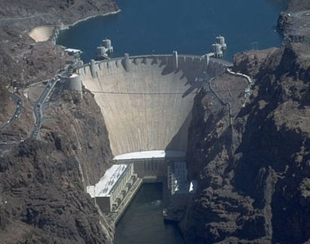 Hoover Dam is finished on Colorado River becoming the largest hydroelectric power plant in the world.