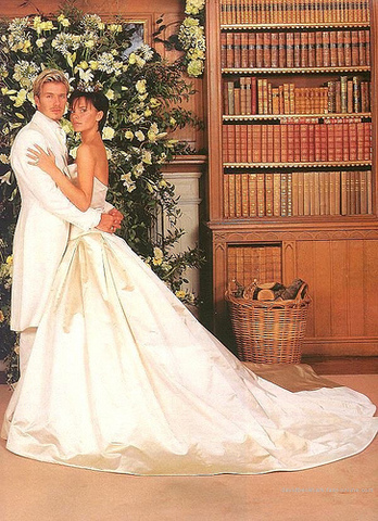 David and Victoria Adams get married.