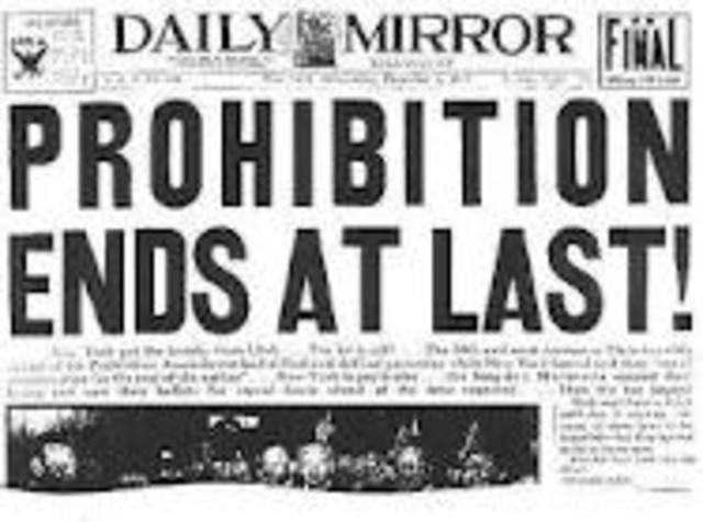 Prohibition ends in the US