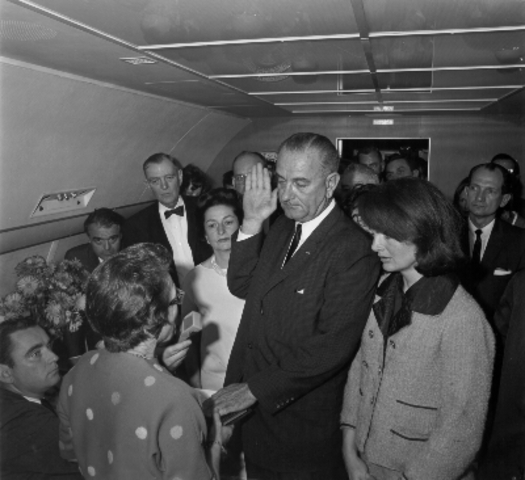 JFK assassinated and Lyndon B. Johnson becomes President