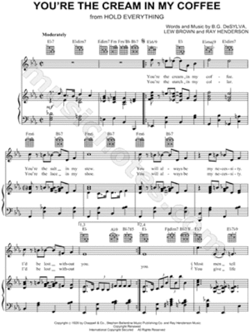 You're the Cream in My Coffee recorded by Annette Hanshaw