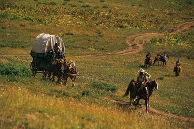 Oregon trail being traveled