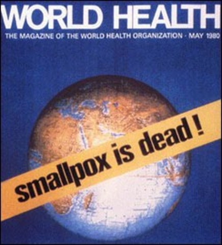 Smallpox officially declared eradicated worldwide