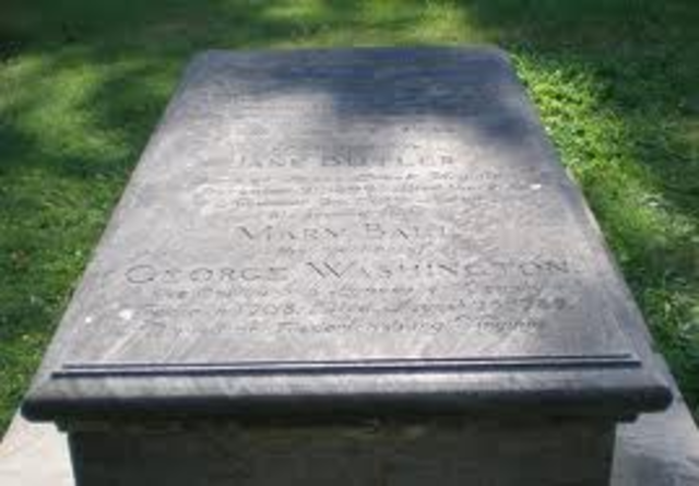 Washington's father died.