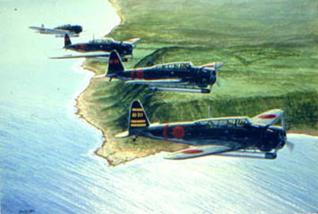 First Japanese Planes reach Pearl Harbor (7:55 AM)