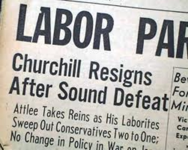 Winston Churchill's party loses election