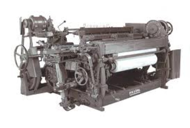 Eerste weefmachine .