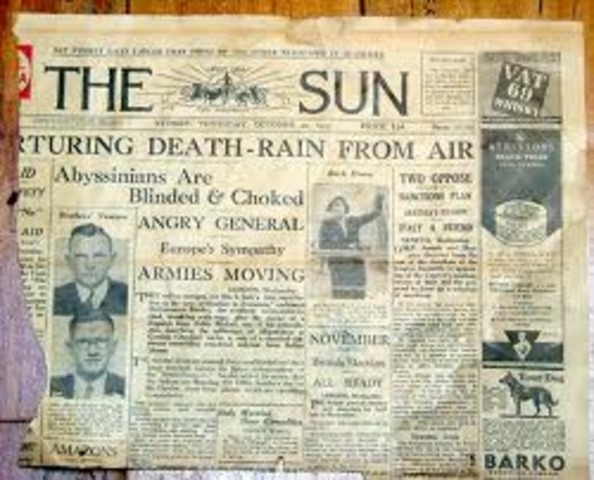 Italy attacks Abyssinia