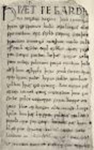 Old English  lasted (450-1100 AD)