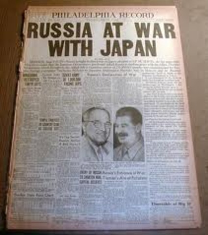 Russia declares war on Japan