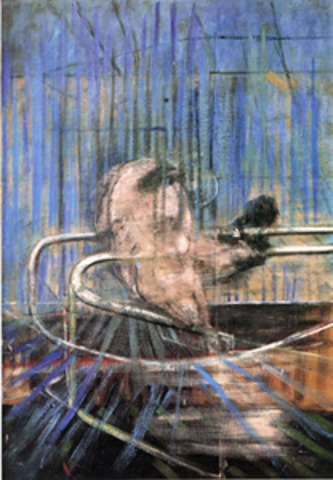 Untitled (Crouching Nude On Rail)