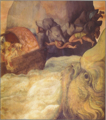 Odysseus' ship passes the Sirens.