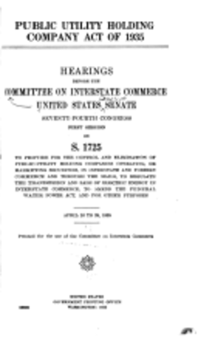1935 Public Utility Holding Company Act.Federal Power Act.