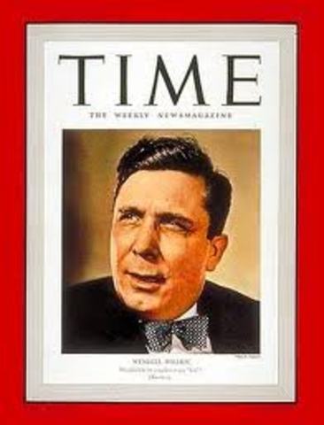 Hoosier Wendell Willkie unsuccessfully runs for president against incumbent Franklin Roosevelt.