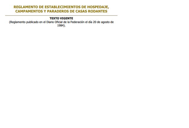 Reglamento de Establecimientos de Hospedaje, Campamentos y Paradores de Casas Rodantes