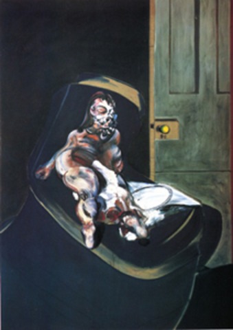 Portrait of Henrietta Moraes on a Blue Couch