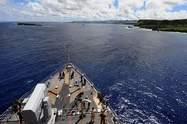 US landings on Guam.