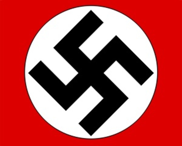 Hitler adopted the swastica as the parties emblem