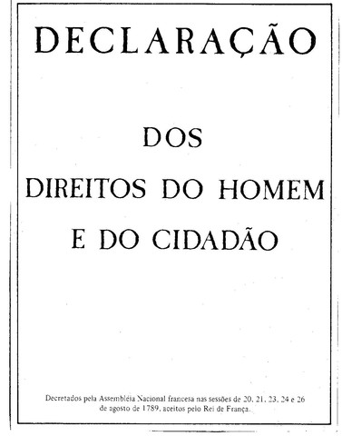 Proclamação dos direitos do homem e do cidadão