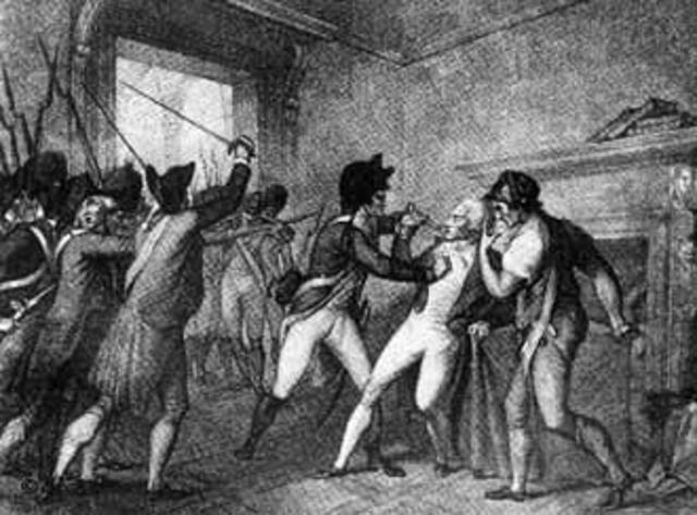 Robespierre, Saint-Just e seus companheiros são guilhotinados