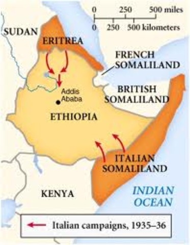 Italian Army invades Ethiopia in Africa