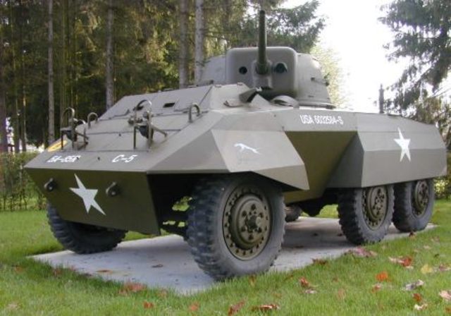 The M8 Light Armored Car, the "Greyhound"