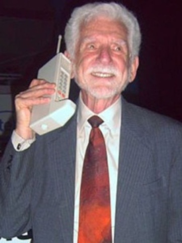 The first handheld mobile phone call