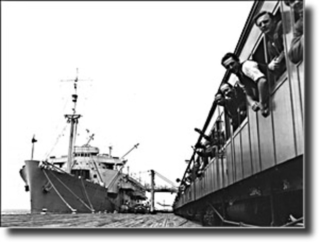 The first party of displacing the Europe to Bonegilla