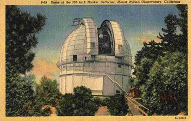 Hubble began work at Mt Wilson Observatory, using Hooker Telescope, both the 60 and 100 in lense models, right after his army service in WWI  (exact date not found)