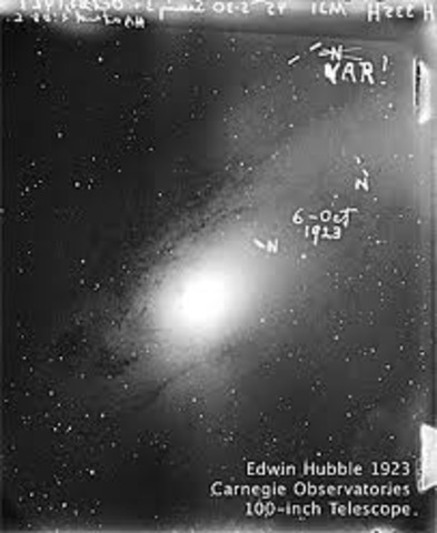 Hubble used Cepheid variable that can be used to measure distances to deduce that Andromeda was not a star cluster but another galaxy