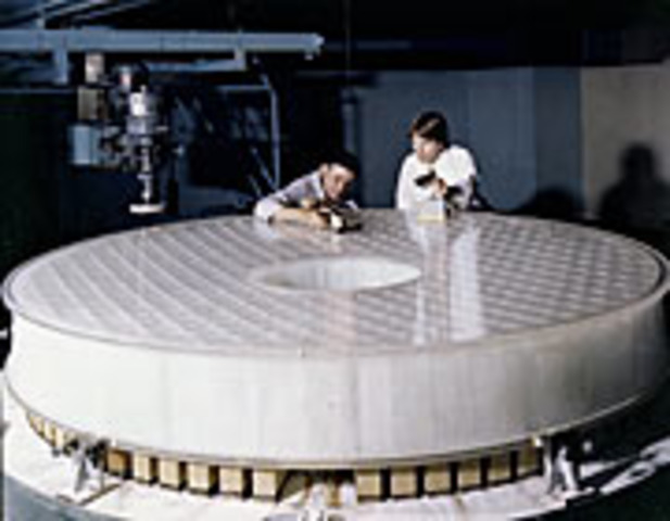 "Hubble Trouble" press conference; primary mirror too flat by 1/50th of the thickness of a sheet of paper