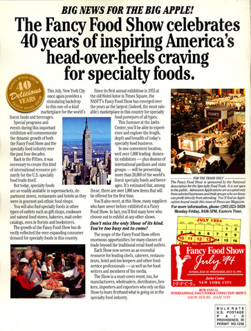 40th Anniversary of Fancy Food Show