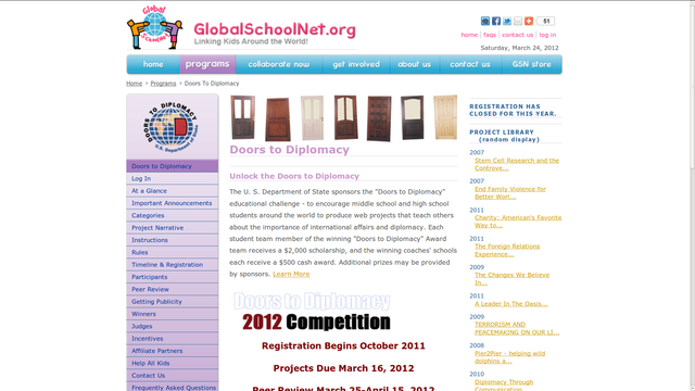 We decided to participate in the Doors to Diplomacy competition