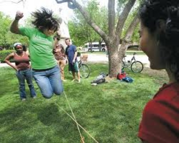 Saltaba en la cuerda