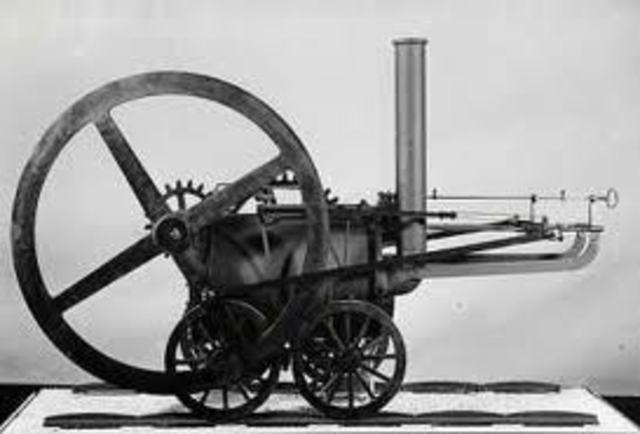 Trevithick vindt de stoomlocomotief uit.